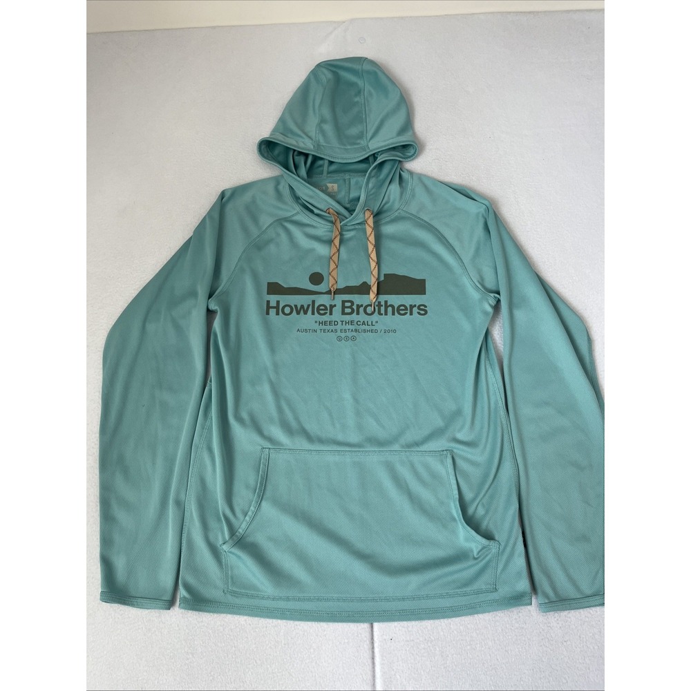 Howler Brothers Mens Loggerhead Hoodie Nile Blue Size Small Pullover Activewear